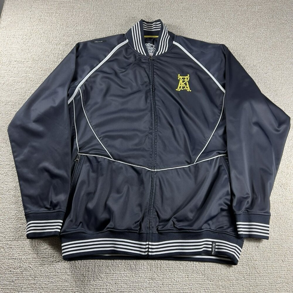 Akademiks Pinstripe Embroidered Jacket Navy Blue Men's Size 3XL